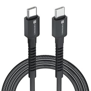 Portronics Konnect X 60W Type C to Type C Cable, 2M Fast Charging for iPhone