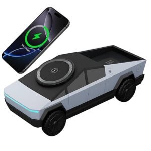 Cybertruck Design, 15W Fast Charging 3-in-1 Wireless Charger Compatible with MagSafe Electric Sliding
